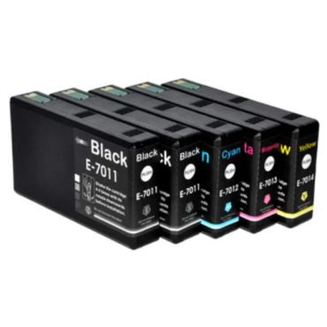 Compatible T7011/2/3/4 High Capacity Printer Cartridges Combo Pack - 5 Cartridges 
